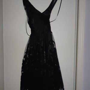 Honey Black Flock-Velvet Mini-Dress (Chelsea)